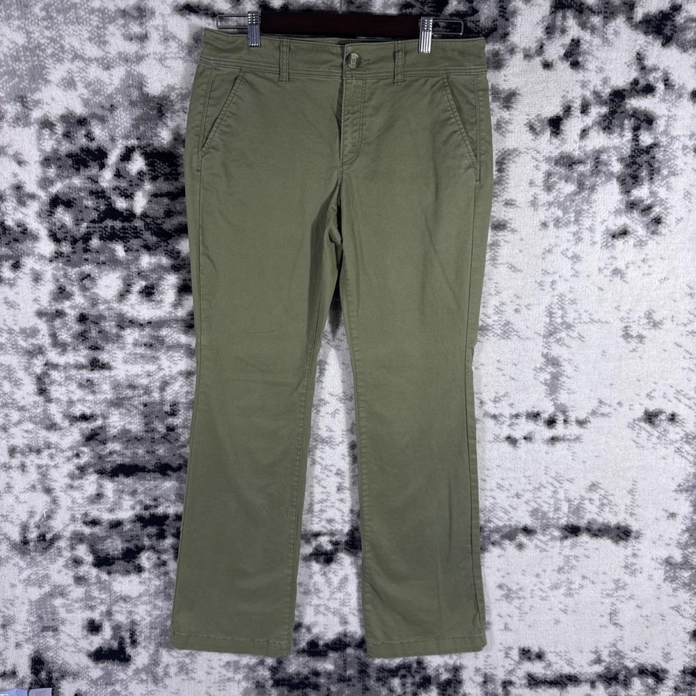 American Eagle Kick Boot Pants Womens Size 10 Green Army Stretch‎ Casual Comfort